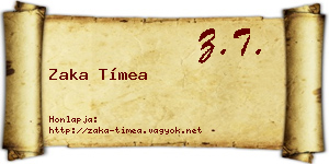Zaka Tímea névjegykártya